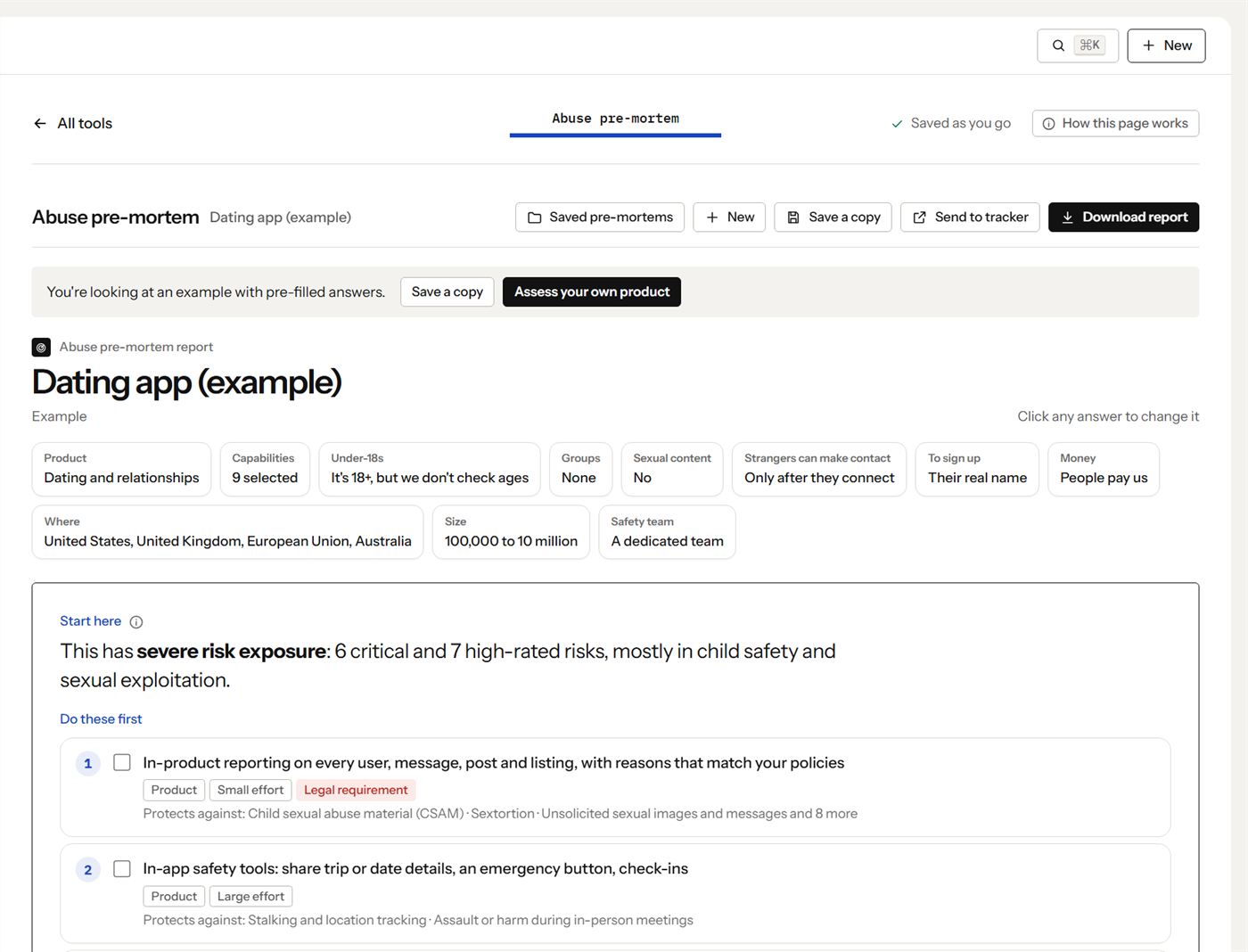 Abuse pre-mortem in T&S Workbench